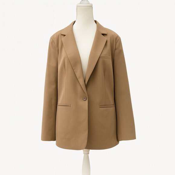 Pendleton Women’s 20W Wool Blazer Tan Brown Lined 1-Button Plus Jacket NWT READ - Picture 2 of 13